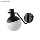 GobekUsa Modern Gold Wall Mount Sconce Light with Global Milk Glass Shade - 1 Light for Living Room