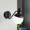 GobekUsa Modern Gold Wall Mount Sconce Light with Global Milk Glass Shade - 1 Light for Living Room