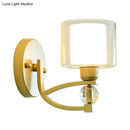 GobekUsa Modern Gold Wall Mounted Lamp with Dual Clear and Opal Glass Shade - Indoor Wall Lighting