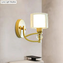 GobekUsa Modern Gold Wall Mounted Lamp with Dual Clear and Opal Glass Shade - Indoor Wall Lighting