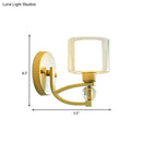 GobekUsa Modern Gold Wall Mounted Lamp with Dual Clear and Opal Glass Shade - Indoor Wall Lighting