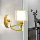 GobekUsa Modern Gold Wall Mounted Lamp with Dual Clear and Opal Glass Shade - Indoor Wall Lighting