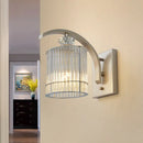 GobekUsa Modern Gold Wall Mounted Lamp with Clear Crystal Shade- 1 Head Cylindrical Design
