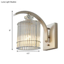 GobekUsa Modern Gold Wall Mounted Lamp with Clear Crystal Shade- 1 Head Cylindrical Design