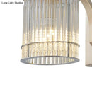 GobekUsa Modern Gold Wall Mounted Lamp with Clear Crystal Shade- 1 Head Cylindrical Design