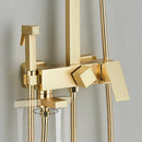 GobekUsa Gold Wall Mounted Bathroom Shower System Kit with 4-way Mixer