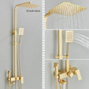 GobekUsa Gold Wall Mounted Bathroom Shower System Kit with 4-way Mixer
