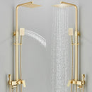 GobekUsa Gold Wall Mounted Bathroom Shower System Kit with 4-way Mixer