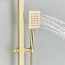 GobekUsa Gold Wall Mounted Bathroom Shower System Kit with 4-way Mixer