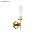 GobekUsa Modern Gold Corner Wall-Mount Lamp with Clear Glass: Cylinder Sconce Lighting