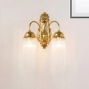 GobekUsa Modern Gold Wall Sconce Lamp with Clear Crystal & Metal Gooseneck Arm - Tubular Corridor Lighting