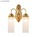 GobekUsa Modern Gold Wall Sconce Lamp with Clear Crystal & Metal Gooseneck Arm - Tubular Corridor Lighting
