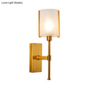 GobekUsa Modern Gold Wall Sconce Light Fixture with Frosted Glass Shade and Metal Pencil Arm