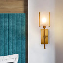 GobekUsa Modern Gold Wall Sconce Light Fixture with Frosted Glass Shade and Metal Pencil Arm