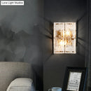 GobekUsa Modern Gold Wall Sconce Light with Clear Water Glass Shade - 2 Lights for Bedroom