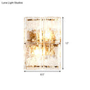 GobekUsa Modern Gold Wall Sconce Light with Clear Water Glass Shade - 2 Lights for Bedroom