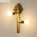 GobekUsa Modern Gold Wall Sconce with 2 Bulbs - Vertical Tube Corner Lamp