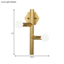 GobekUsa Modern Gold Wall Sconce with 2 Bulbs - Vertical Tube Corner Lamp