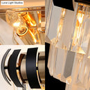 GobekUsa Modern Gold Wall Sconce with Clear Crystal Layered Bulbs - Corridor Lighting Fixture
