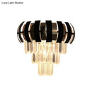 GobekUsa Modern Gold Wall Sconce with Clear Crystal Layered Bulbs - Corridor Lighting Fixture