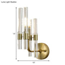 GobekUsa Modern Gold Finish Wall Sconce with Clear Crystal Pipe - Perfect for Hallway
