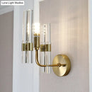 GobekUsa Modern Gold Finish Wall Sconce with Clear Crystal Pipe - Perfect for Hallway