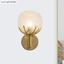 GobekUsa Modern Gold Wall Sconce with Clear Lattice Glass and Antler Design