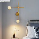GobekUsa Modern Gold Wall Sconce with Closed Glass and 2 Lights