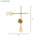 GobekUsa Modern Gold Wall Sconce with Closed Glass and 2 Lights