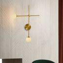 GobekUsa Modern Gold Wall Sconce with Closed Glass and 2 Lights