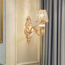GobekUsa Modern Gold Wall Sconce with Crystal Cone Shade - Bedside/Room Fixture