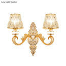 GobekUsa Modern Gold Wall Sconce with Crystal Cone Shade - Bedside/Room Fixture