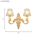 GobekUsa Modern Gold Wall Sconce with Crystal Cone Shade - Bedside/Room Fixture