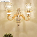 GobekUsa Modern Gold Wall Sconce with Crystal Cone Shade - Bedside/Room Fixture