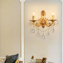 GobekUsa Modern Gold Wall Sconce with Crystal Drops - 1/2 Lights Metal Candelabra