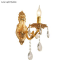 GobekUsa Modern Gold Wall Sconce with Crystal Drops - 1/2 Lights Metal Candelabra