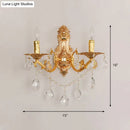 GobekUsa Modern Gold Wall Sconce with Crystal Drops - 1/2 Lights Metal Candelabra