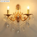 GobekUsa Modern Gold Wall Sconce with Crystal Drops - 1/2 Lights Metal Candelabra