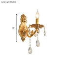 GobekUsa Modern Gold Wall Sconce with Crystal Drops - 1/2 Lights Metal Candelabra