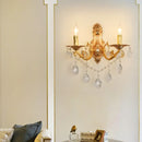 GobekUsa Modern Gold Wall Sconce with Crystal Drops - 1/2 Lights Metal Candelabra