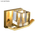 GobekUsa Modern Gold Wall Mount Light with Cubic Clear Crystal Shade - 1-Bulb Parlor Wall Lighting Fixture