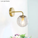 GobekUsa Modern Gold Wall Sconce with Globe Shade: Hammered Glass, 1 Light Living Room Candle Lamp