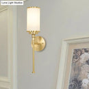 GobekUsa Modern Gold Wall Sconce with Milky Glass Shade - 1-Head Living Room Wall Mounted Lamp
