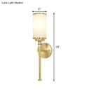 GobekUsa Modern Gold Wall Sconce with Milky Glass Shade - 1-Head Living Room Wall Mounted Lamp