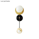 GobekUsa Modern Gold Wall Sconce with Opal Glass Shade - 2 Lights Bulb Lamp