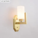 GobekUsa Modern Gold Wall Sconce with Tubular Milk Glass Shade for Living Room