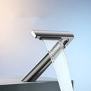 GobekUsa Gold Waterfall Basin Faucet: Gray Mixer Tap, Single Handle Hot and Cold Lavatory