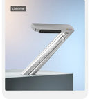 GobekUsa Gold Waterfall Basin Faucet: Gray Mixer Tap, Single Handle Hot and Cold Lavatory