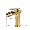 GobekUsa Gold Waterfall Bathroom Basin Faucet Mixer Tap Hot Cold White Sink