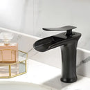 GobekUsa Gold Waterfall Bathroom Basin Faucet Mixer Tap Hot Cold White Sink